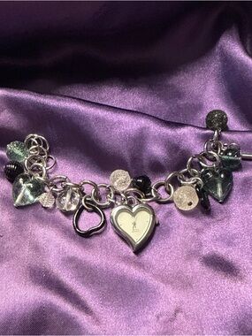 Antica Murrina Glass Heart Charm Bracelet Watch